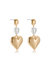 Spread The Love 18k Gold Plated And Pearl Heart Dangle Earrings
