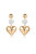 Spread The Love 18k Gold Plated And Pearl Heart Dangle Earrings - Pearl