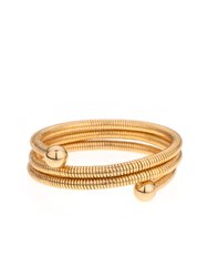 Spring Band 18k Gold Plated Cuff Bracelet - Gold