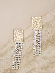 Stand Out Crystal 18k Gold Plated Dangle Earrings - 18k Gold Plated