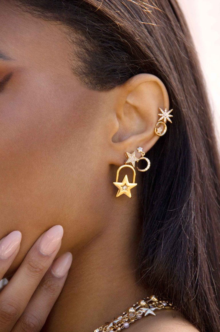 Star Power 18k Gold Plated Earrings