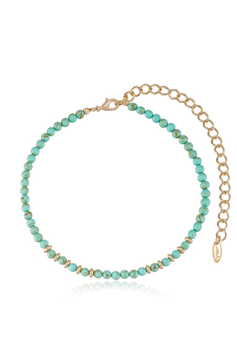 Still Surprise You 18k Gold Plated Choker - Turquoise