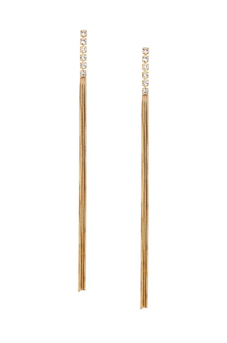 Streamline Dangle Earrings - Clear Crystals