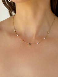 Subtle Butterflies And Pearl Necklace