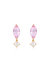 Sweet Mauve Crystal Dangle Earrings - 18k Gold Plated