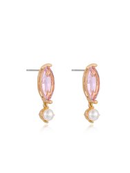 Sweet Mauve Crystal Dangle Earrings