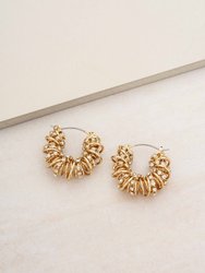 Swirling Crystal Cluster Hoop Earrings