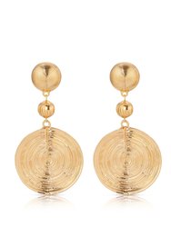 Textured Disc Statement Earrings - Gold