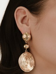 Textured Disc Statement Earrings