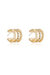 Thick Crystal Accent 18k Gold Plated Huggie Earrings