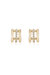 Thick Crystal Accent 18k Gold Plated Huggie Earrings