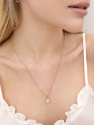 Thin And Delicate 18K Gold Plated Crystal Pendant Necklace