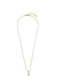 Thin And Delicate 18K Gold Plated Crystal Pendant Necklace