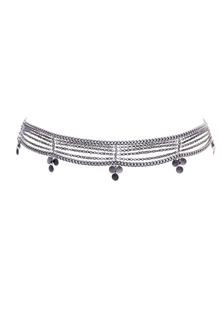 Three Coin Belt In Antique Silver - Silver