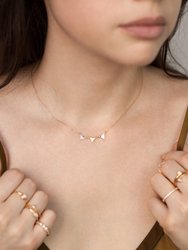 Three Point 18K Gold Plated Crystal Necklace