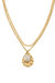 Timeless Hammered 18k Gold Plated and Pearl Pendant Necklace