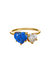 Toi Et Moi Heart And Mini Heart 18k Gold Plated Ring - Sapphire