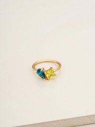 Toi Et Moi Pop Of Color 18k Gold Plated Ring