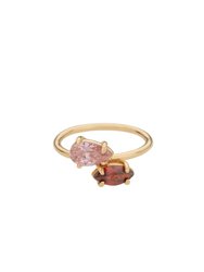 Toi Et Moi Tiny Memories 18k Gold Plated Ring - Garnet And Pink