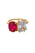 Toi Et Moi Unity Crystals 18k Gold Plated Ring