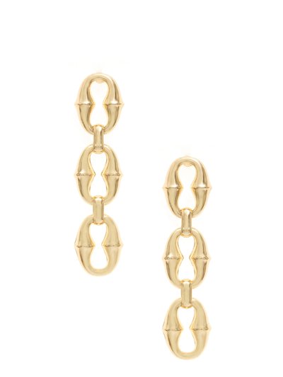 Ettika Triple Link Drop 18k Gold Plated Earrings product