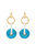 Turquoise and Pearl 18k Gold Plated Dangle Earrings - Turquoise and Pearl