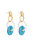 Turquoise and Pearl 18k Gold Plated Dangle Earrings