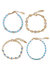 Turquoise and Pearl Protection Spell 18k Gold Plated Bracelet Set - 18k Gold Plated