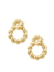 Twist and Shout 18k Gold Plated Textured Earrings