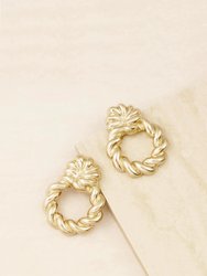 Twist and Shout 18k Gold Plated Textured Earrings - Gold