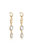 Twisted Gold Crystal Dangle 18k Gold Plated Earrings