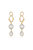 Twisted Gold Crystal Dangle 18k Gold Plated Earrings - Gold