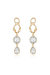 Twisted Gold Crystal Dangle 18k Gold Plated Earrings - Gold