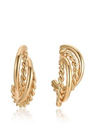 Twists And Turns 18k Gold Plated Hoop Earrings - Gold