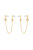 Two Hole Piercing 18k Gold Plated Chain Drop Earrings