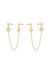 Two Hole Piercing 18k Gold Plated Chain Drop Earrings