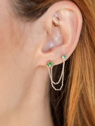 Two Hole Piercing Chain Dangle Earrings