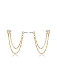 Two Hole Piercing Chain Dangle Earrings