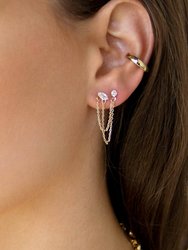 Two Hole Piercing Chain Dangle Earrings