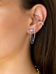 Two Hole Piercing Chain Dangle Earrings