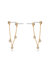 Two Hole Piercing Multi-Crystal 18k Gold Plated Dangle Earrings