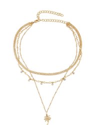 West Palm Layered 18k Gold Plated Necklace - Gold
