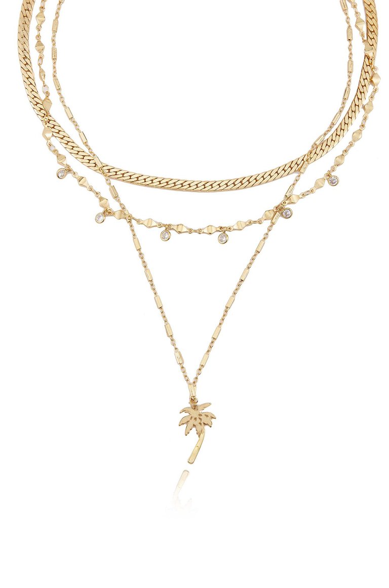 West Palm Layered 18k Gold Plated Necklace