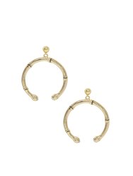 Wishful Thinking 18k Gold Plated Bamboo Earrings - Silver
