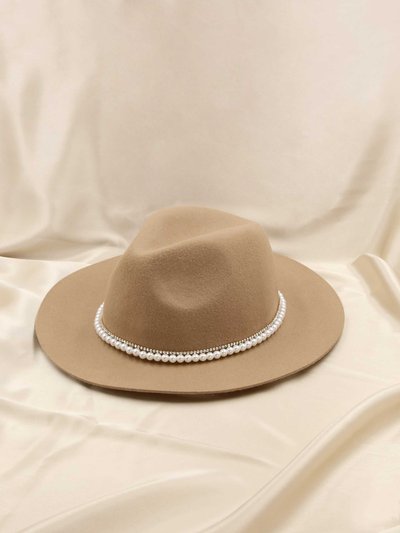 Ettika With The Band Hat In Tan With Pearls product