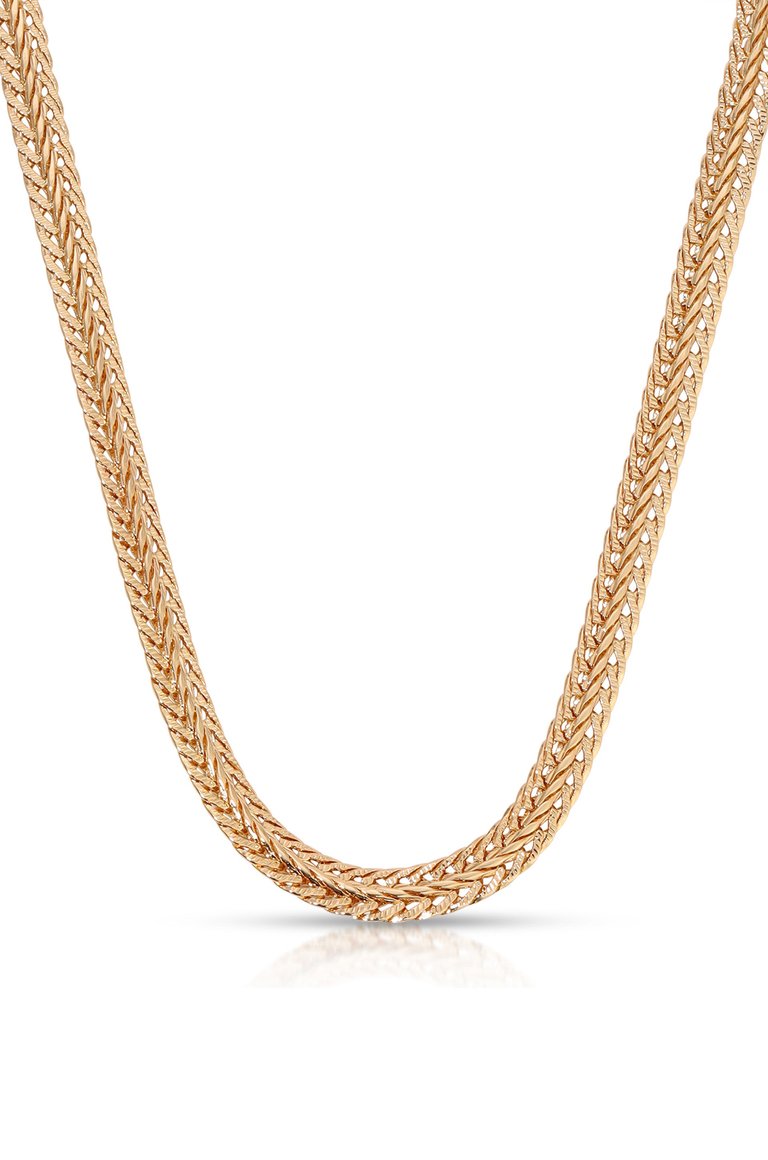 Woven Chain Necklace - 18k Gold Plated