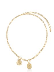 Your Everyday Chain and Charm 18k Gold Plated Necklace