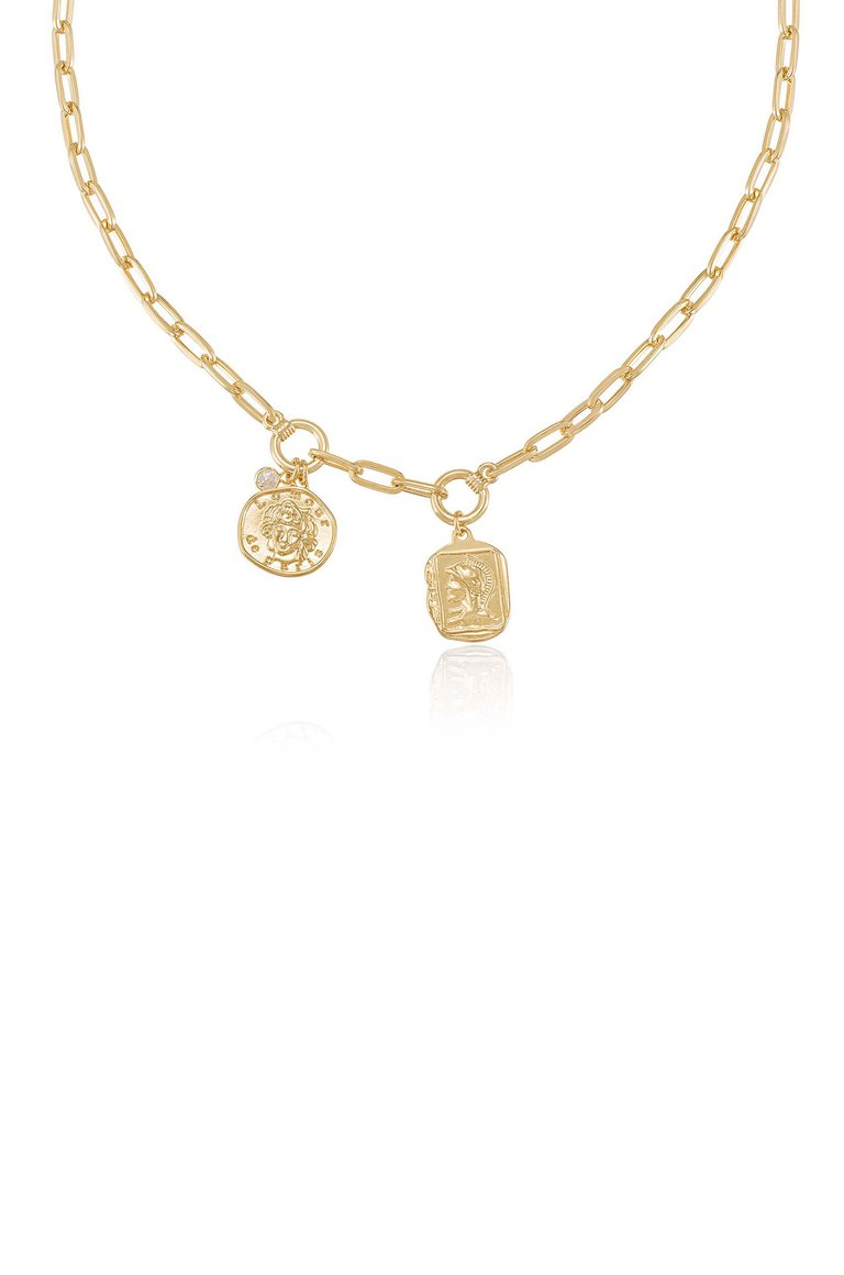 Your Everyday Chain and Charm 18k Gold Plated Necklace - 18k Gold Plated