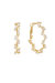 Zig Zag Crystal Baguette Hoop Earrings - Gold