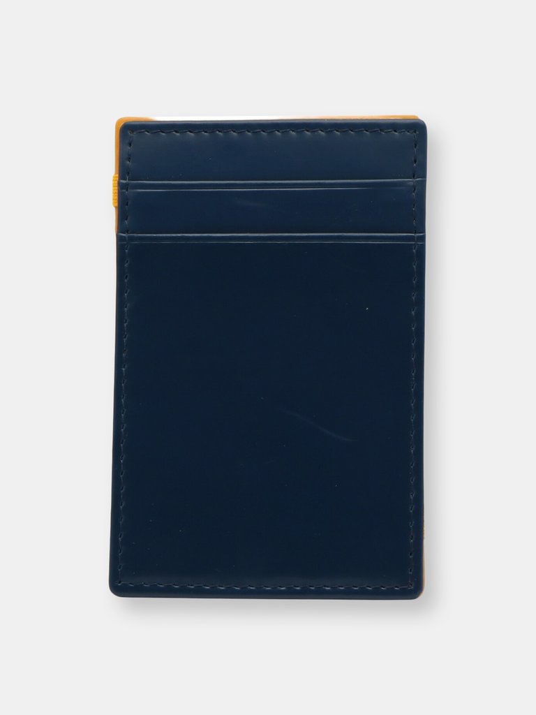 Ettinger Men's Card Leather Wallet - Blue / Yellow